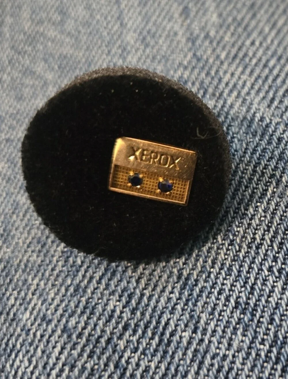 Xerox Employee Service Pin 10k Gold Filled W Sapphire Chips